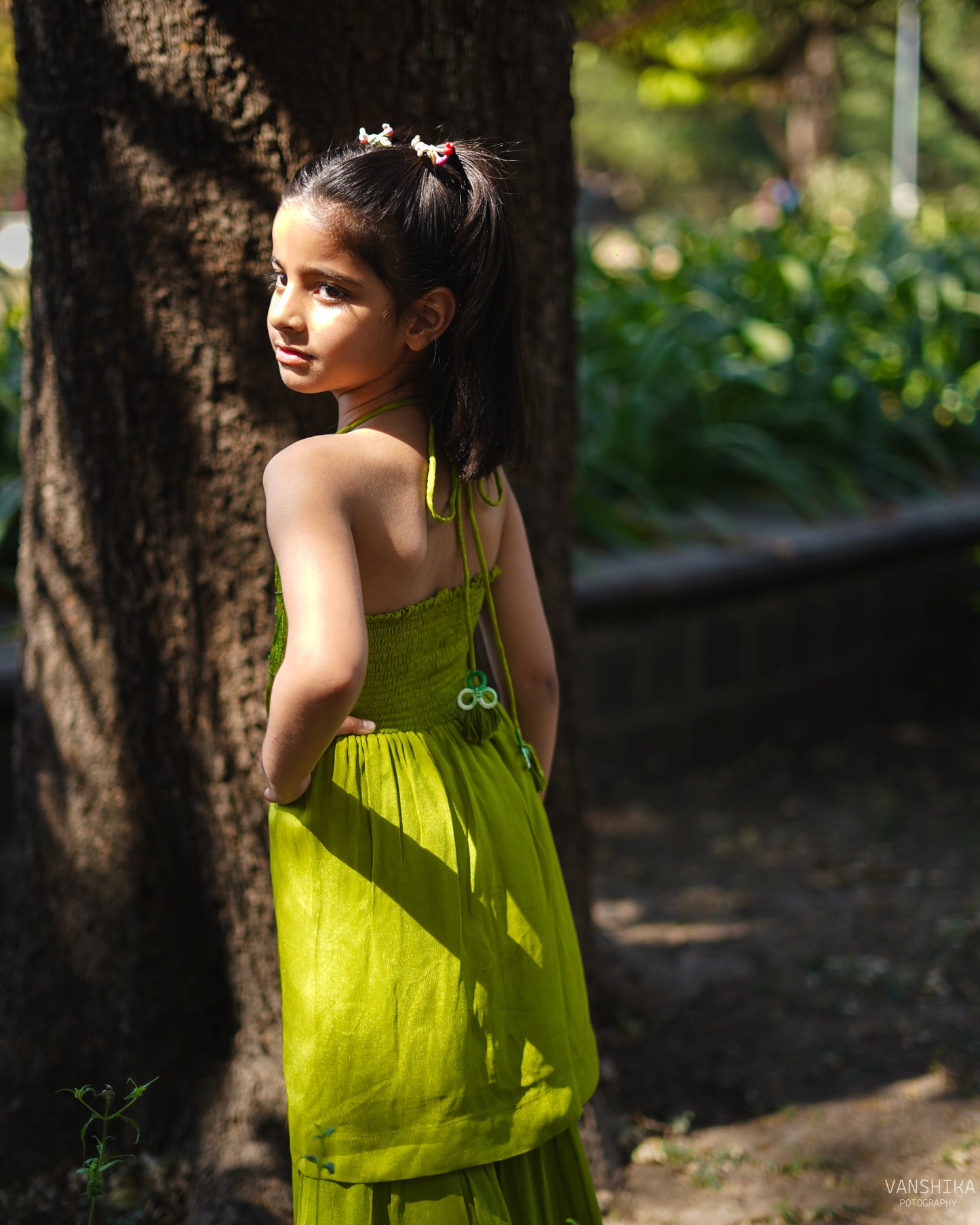 Green sharara set